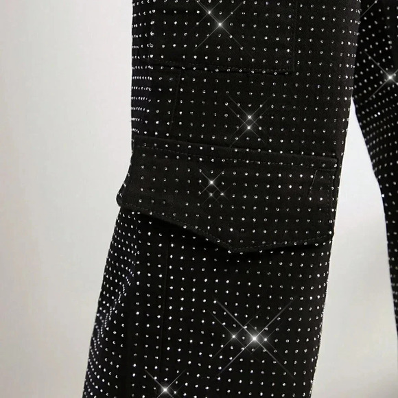 Black Preppy Women's Flap Pocket Straight-Leg Jeans - Picture 5 of 5